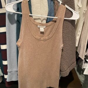 H&M Women's Tan Ribbed Tank Top